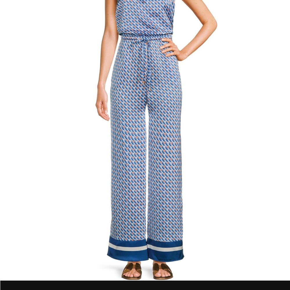 Blue Patterned Jumpsuit